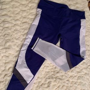 Workout leggings-white,gray and blue